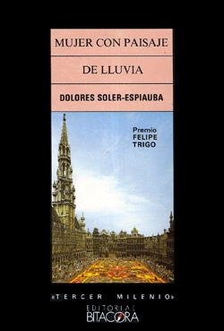 Mujer con paisaje de lluvia
